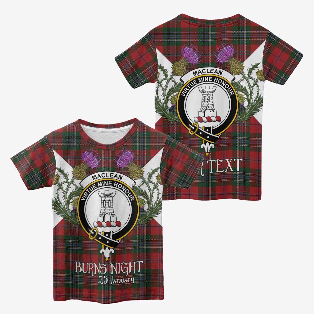 MacLean (McLean) Tartan Family Crest Kid T-shirt Scottish Burns Night Thistle Floral