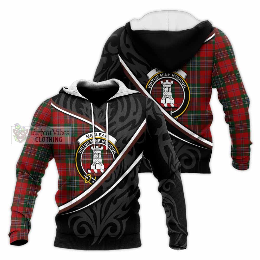 MacLean (McLean) Tartan Family Crest Knitted Hoodie Celtic Scottish Thistle Floral - Tartan Vibes Clothing