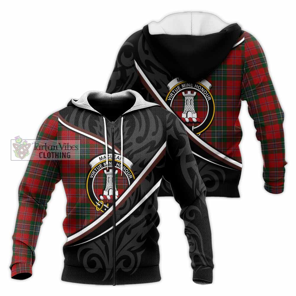 MacLean (McLean) Tartan Family Crest Knitted Hoodie Celtic Scottish Thistle Floral - Tartan Vibes Clothing