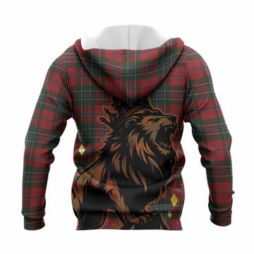 MacLean (McLean) Tartan Family Crest Knitted Hoodie Crowned Lion Roaring