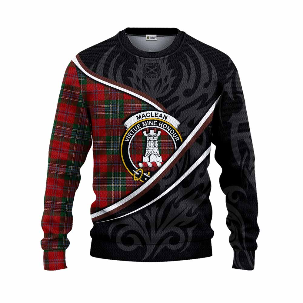 MacLean (McLean) Tartan Family Crest Knitted Sweater Celtic Scottish Thistle Floral - Tartan Vibes Clothing