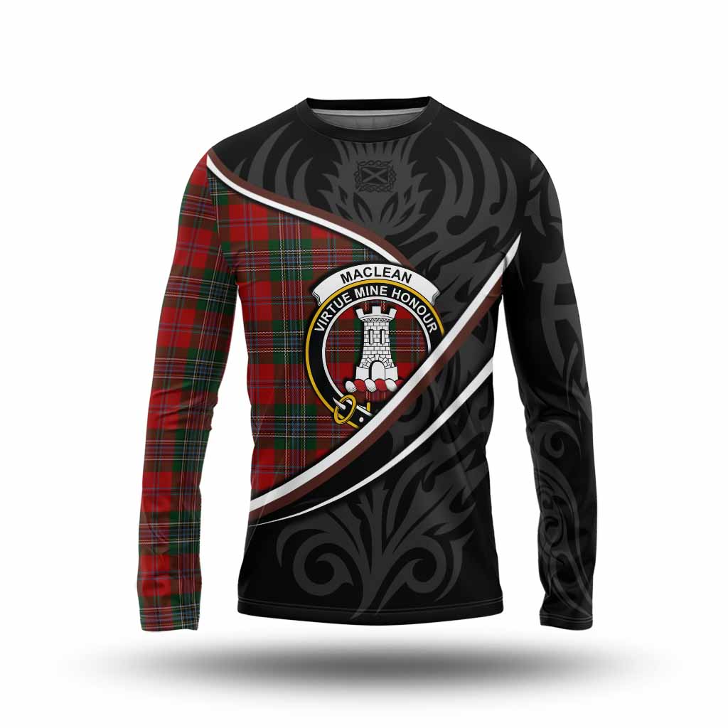 MacLean (McLean) Tartan Family Crest Long Sleeve T-Shirt Celtic Scottish Thistle Floral - Tartan Vibes Clothing