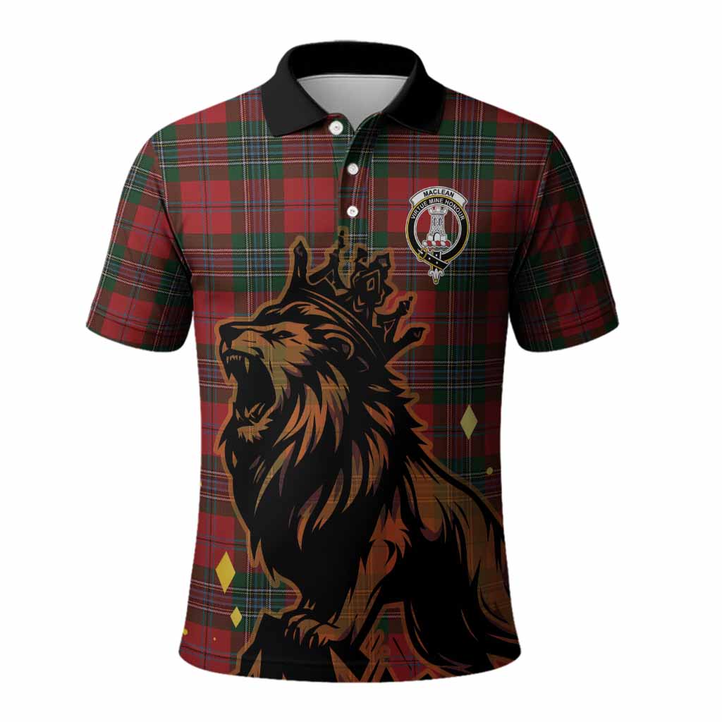 MacLean (McLean) Tartan Family Crest Polo Shirt Crowned Lion Roaring