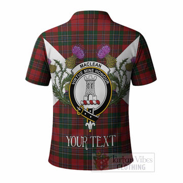 MacLean (McLean) Tartan Family Crest Polo Shirt Scottish Burns Night Thistle Floral