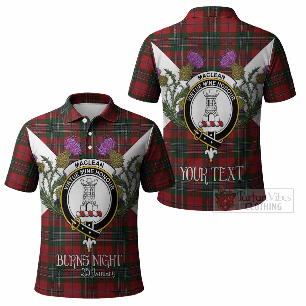 MacLean (McLean) Tartan Family Crest Polo Shirt Scottish Burns Night Thistle Floral