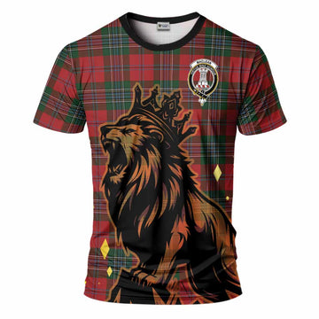 MacLean (McLean) Tartan Family Crest T-Shirt Crowned Lion Roaring