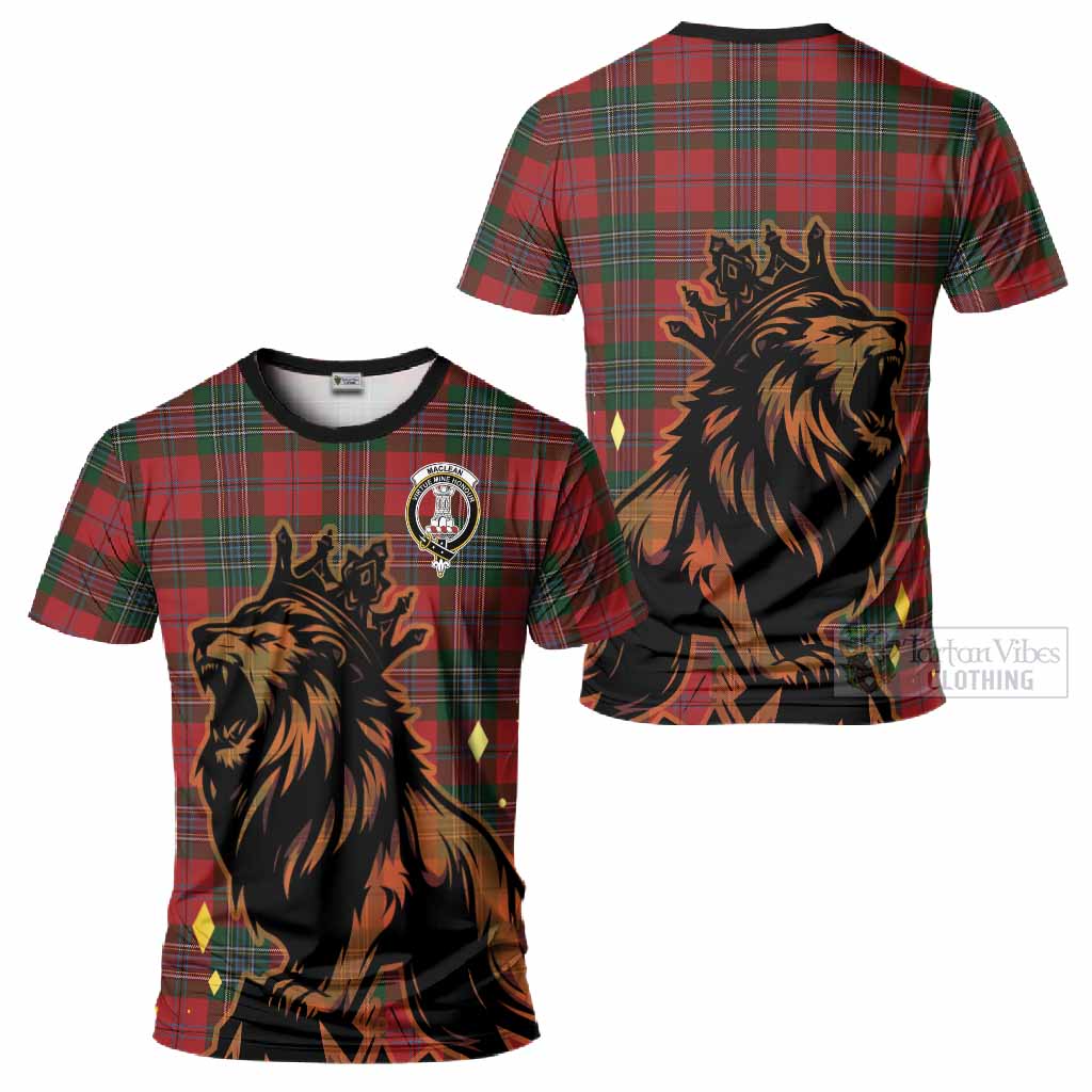 MacLean (McLean) Tartan Family Crest T-Shirt Crowned Lion Roaring