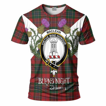 MacLean (McLean) Tartan Family Crest T-Shirt Scottish Burns Night Thistle Floral