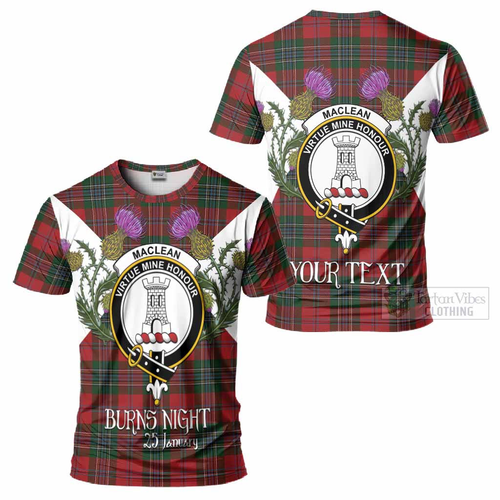 MacLean (McLean) Tartan Family Crest T-Shirt Scottish Burns Night Thistle Floral