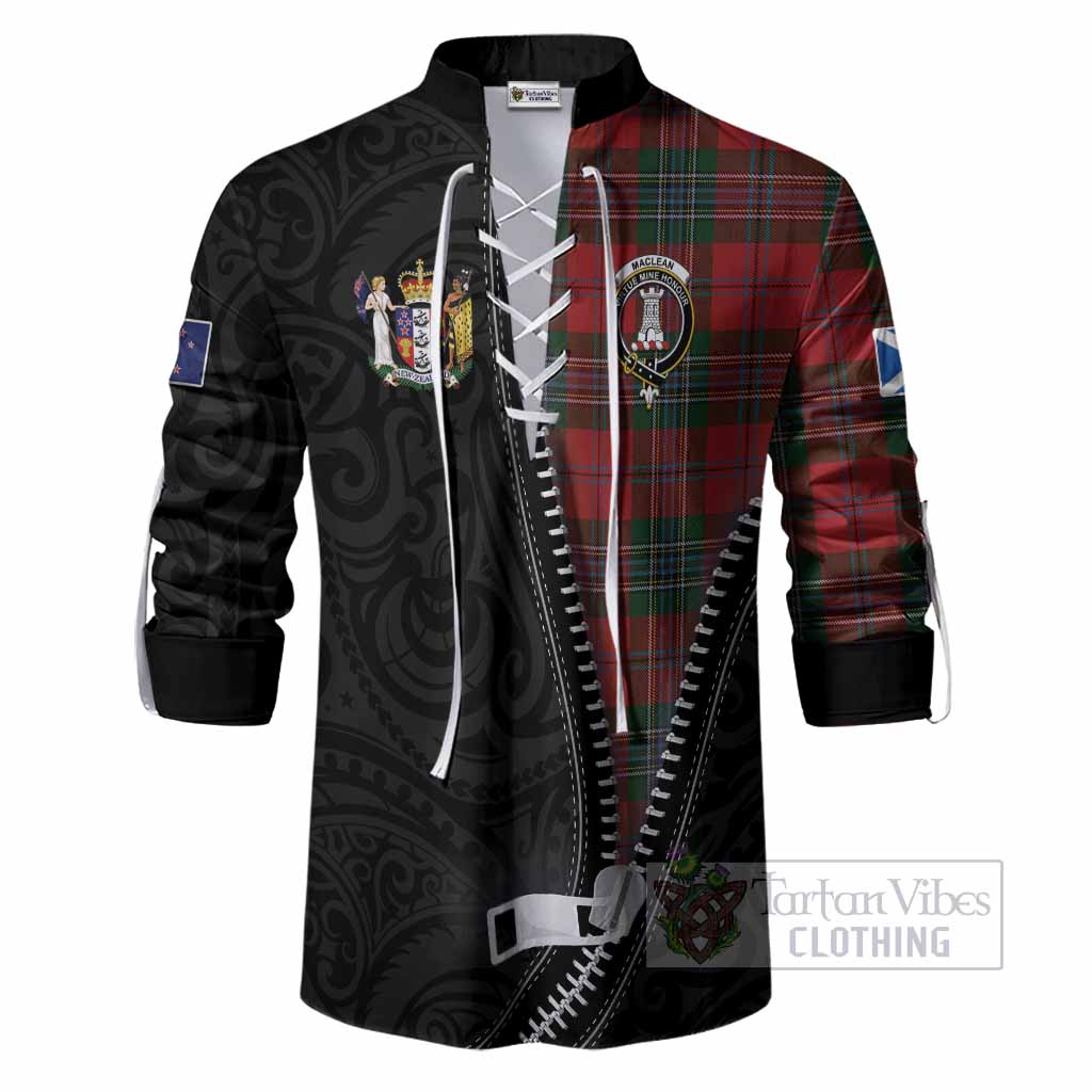 MacLean (McLean) Tartan Ghillie Shirt New Zealand Pattern Unique Zipper Stylized