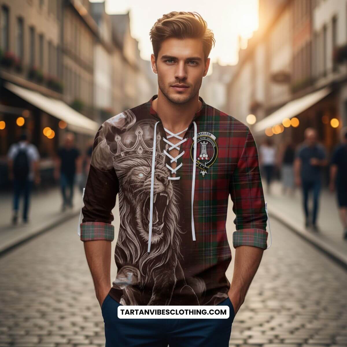 MacLean (McLean) Tartan Ghillie Shirt Roaring Lion Heritage