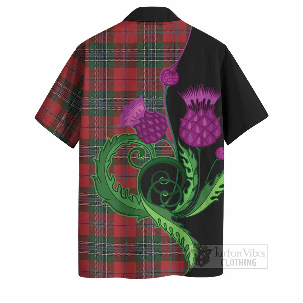 MacLean (McLean) Tartan Hawaiian Shirt Traditional Scottish Thistle