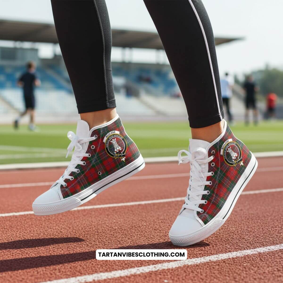 MacLean (McLean) Tartan High Top Shoes with Family Crest