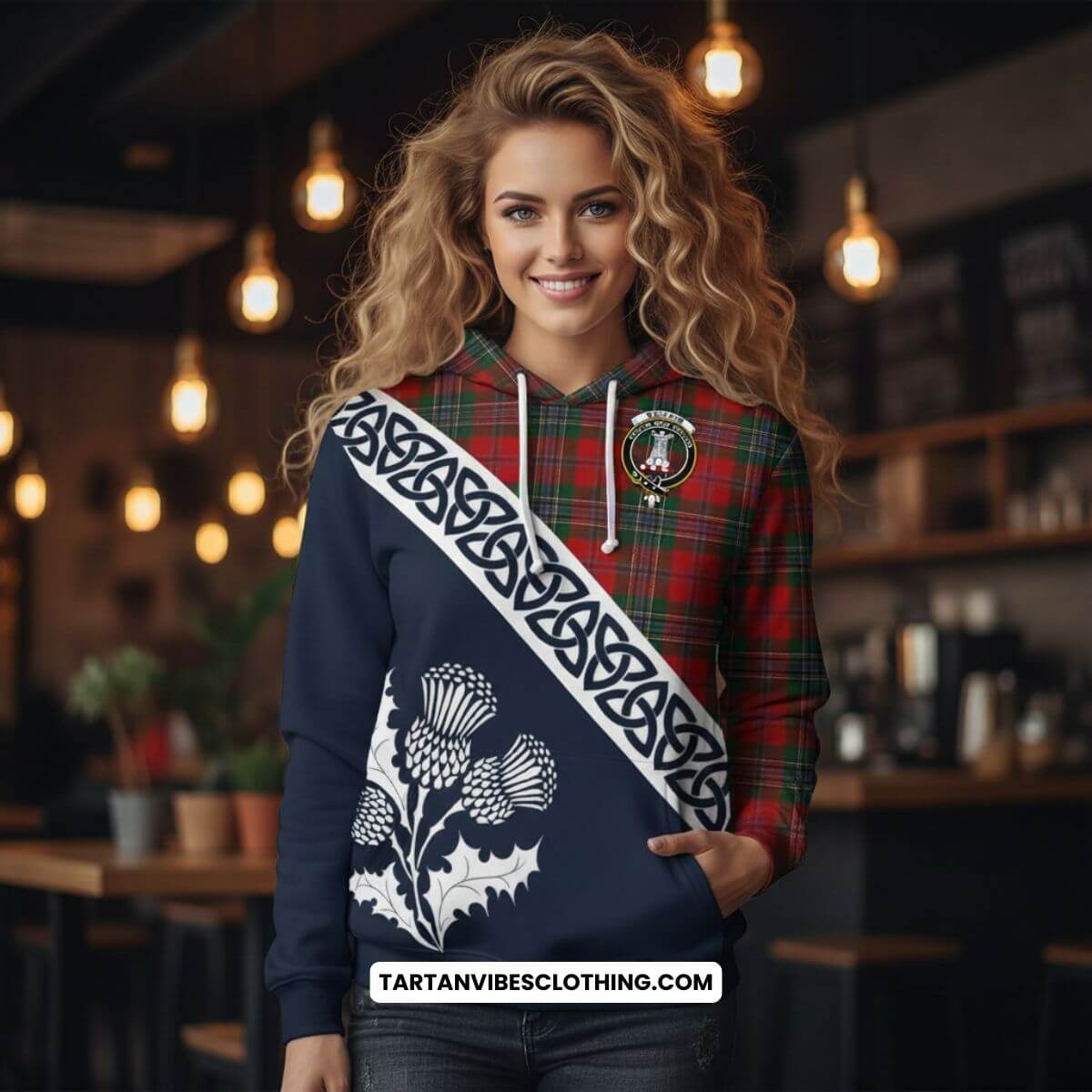 MacLean (McLean) Tartan Hoodie Featuring Thistle and Scotland Map