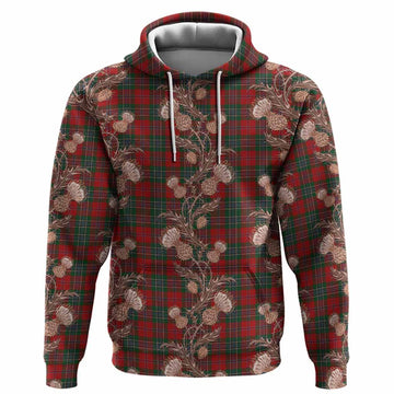 MacLean (McLean) Tartan Hoodie Seamless Scottish Thistle Flowers