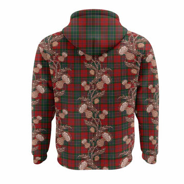 MacLean (McLean) Tartan Hoodie Seamless Scottish Thistle Flowers