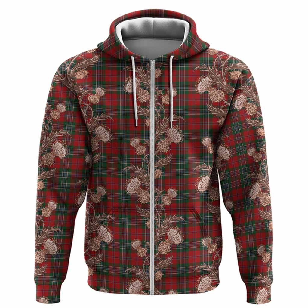 MacLean (McLean) Tartan Hoodie Seamless Scottish Thistle Flowers
