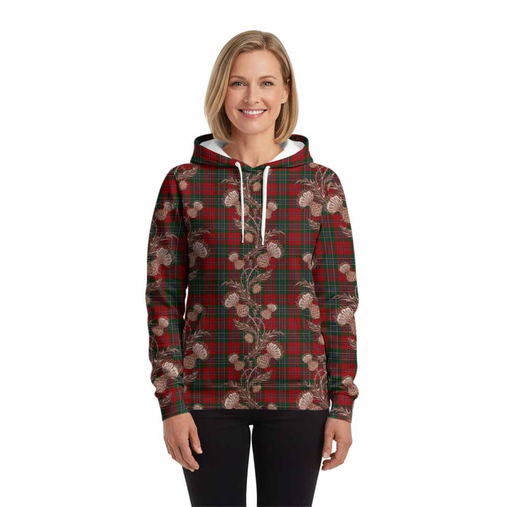 MacLean (McLean) Tartan Hoodie Seamless Scottish Thistle Flowers