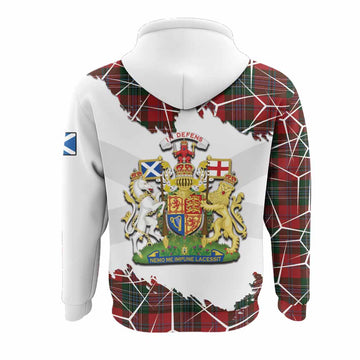 MacLean (McLean) Tartan Hoodie with Family Crest and Lion Rampant Grunge Style