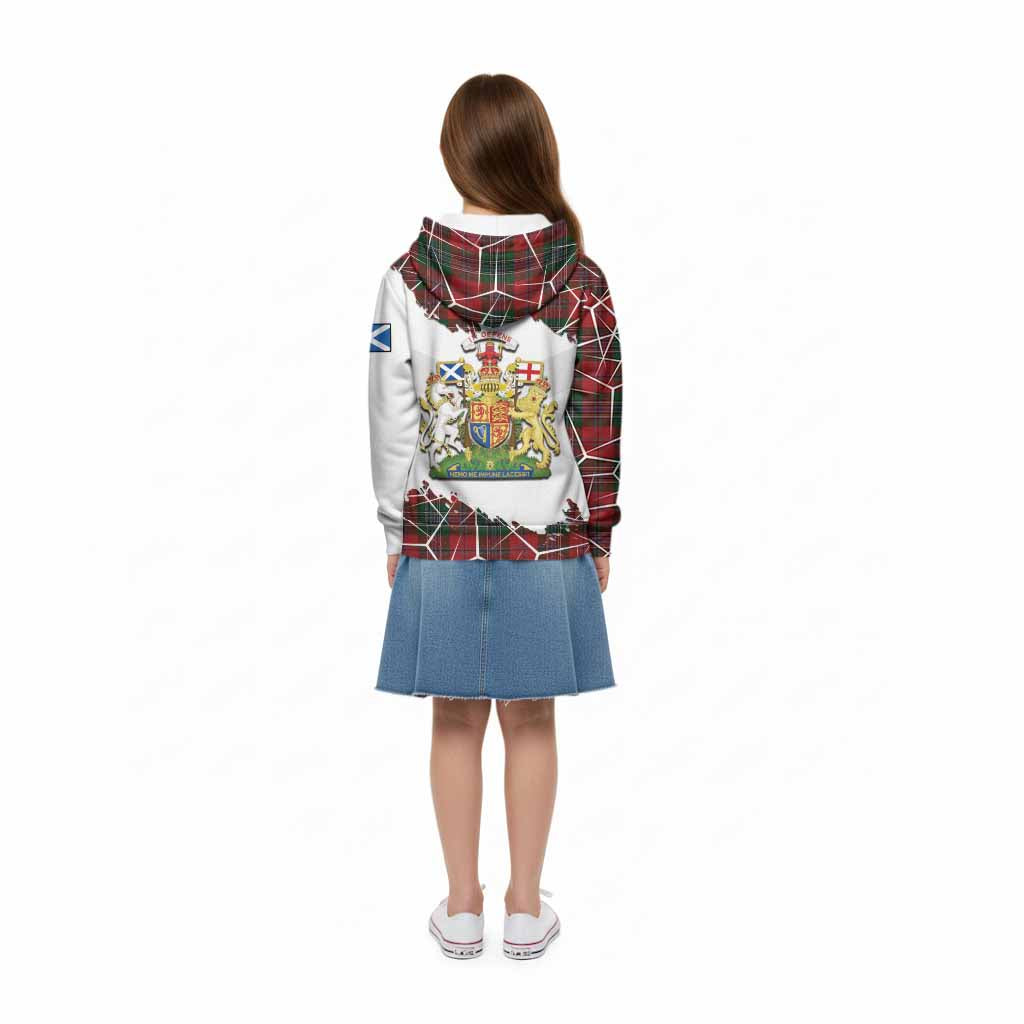 MacLean (McLean) Tartan Kid Hoodie with Family Crest and Lion Rampant Grunge Style
