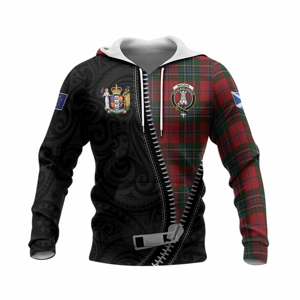 MacLean (McLean) Tartan Knitted Hoodie New Zealand Pattern Unique Zipper Stylized
