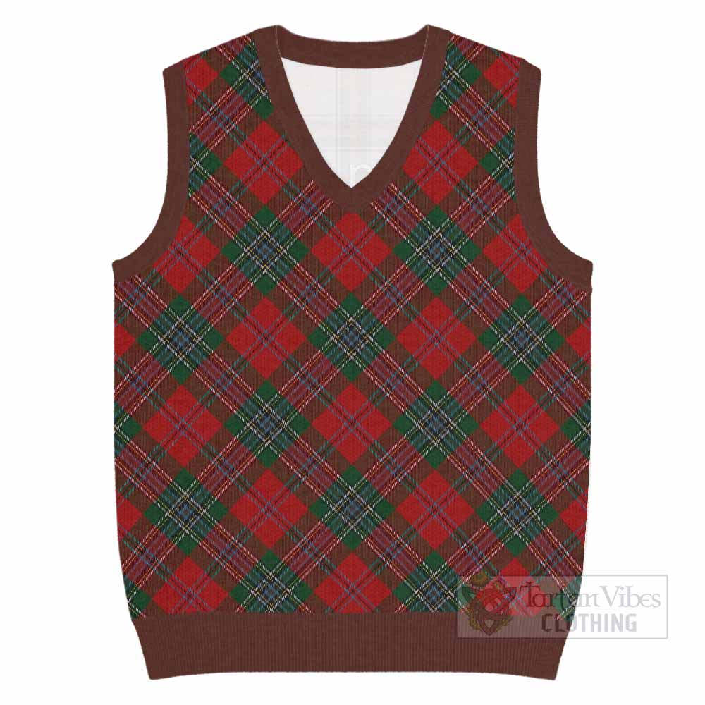 MacLean (McLean) Tartan  Knitted V-Neck Vest Cross Style