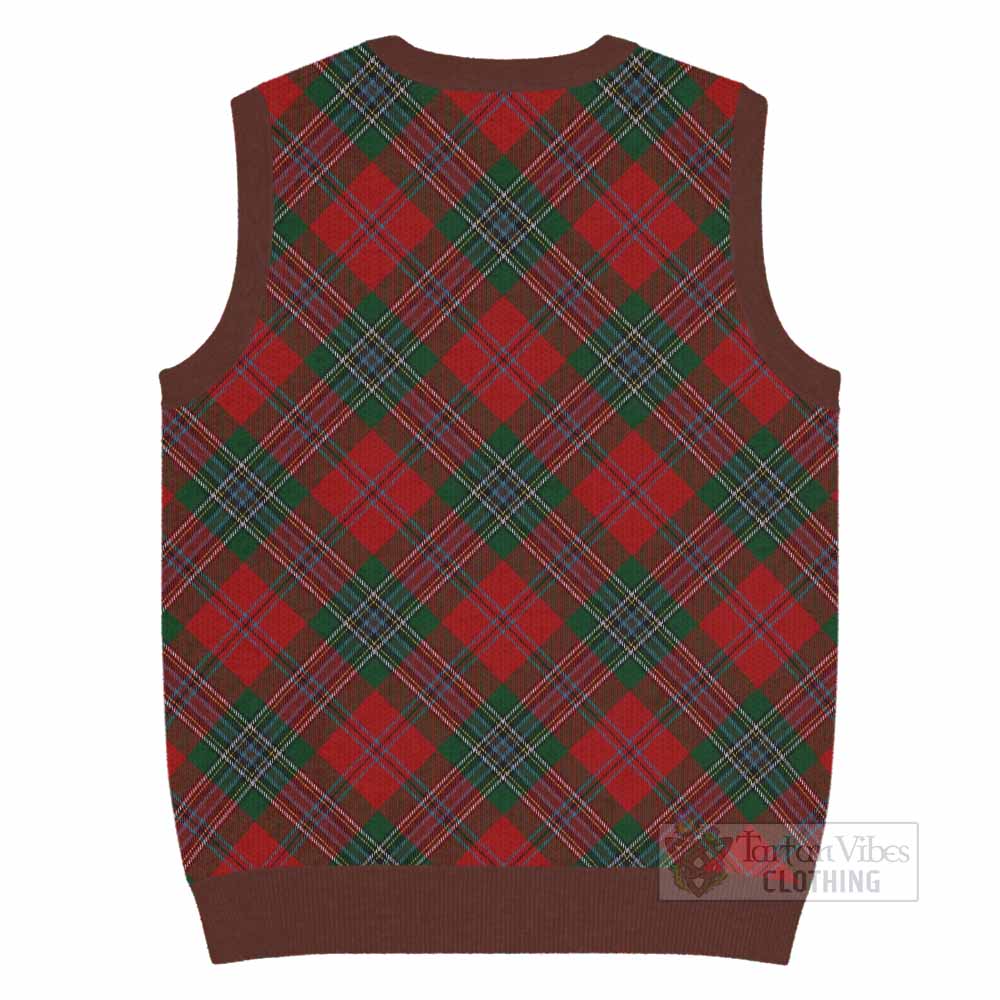 MacLean (McLean) Tartan  Knitted V-Neck Vest Cross Style
