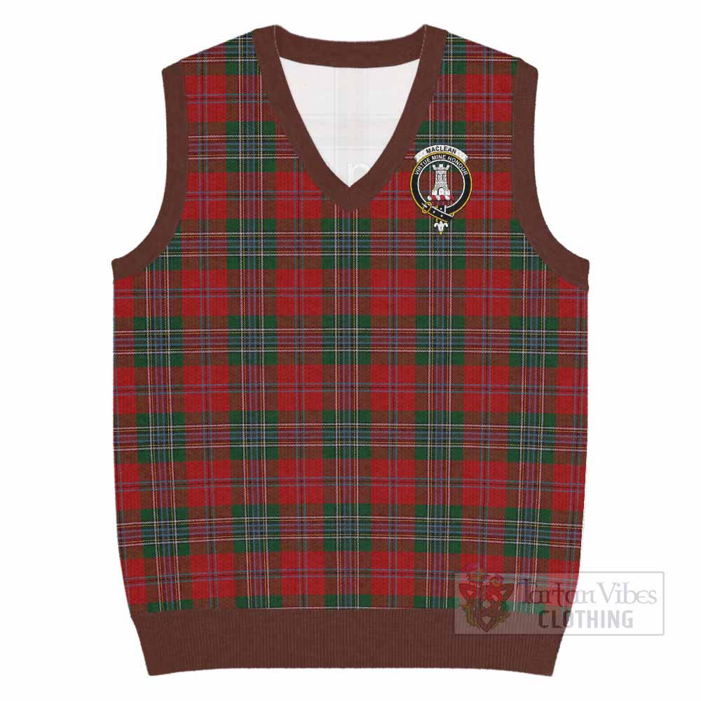 MacLean (McLean) Tartan Knitted V-Neck Vest with Family Crest - Tartan Vibes Clothing