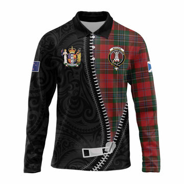 MacLean (McLean) Tartan Long Sleeve Polo Shirt New Zealand Pattern Unique Zipper Stylized