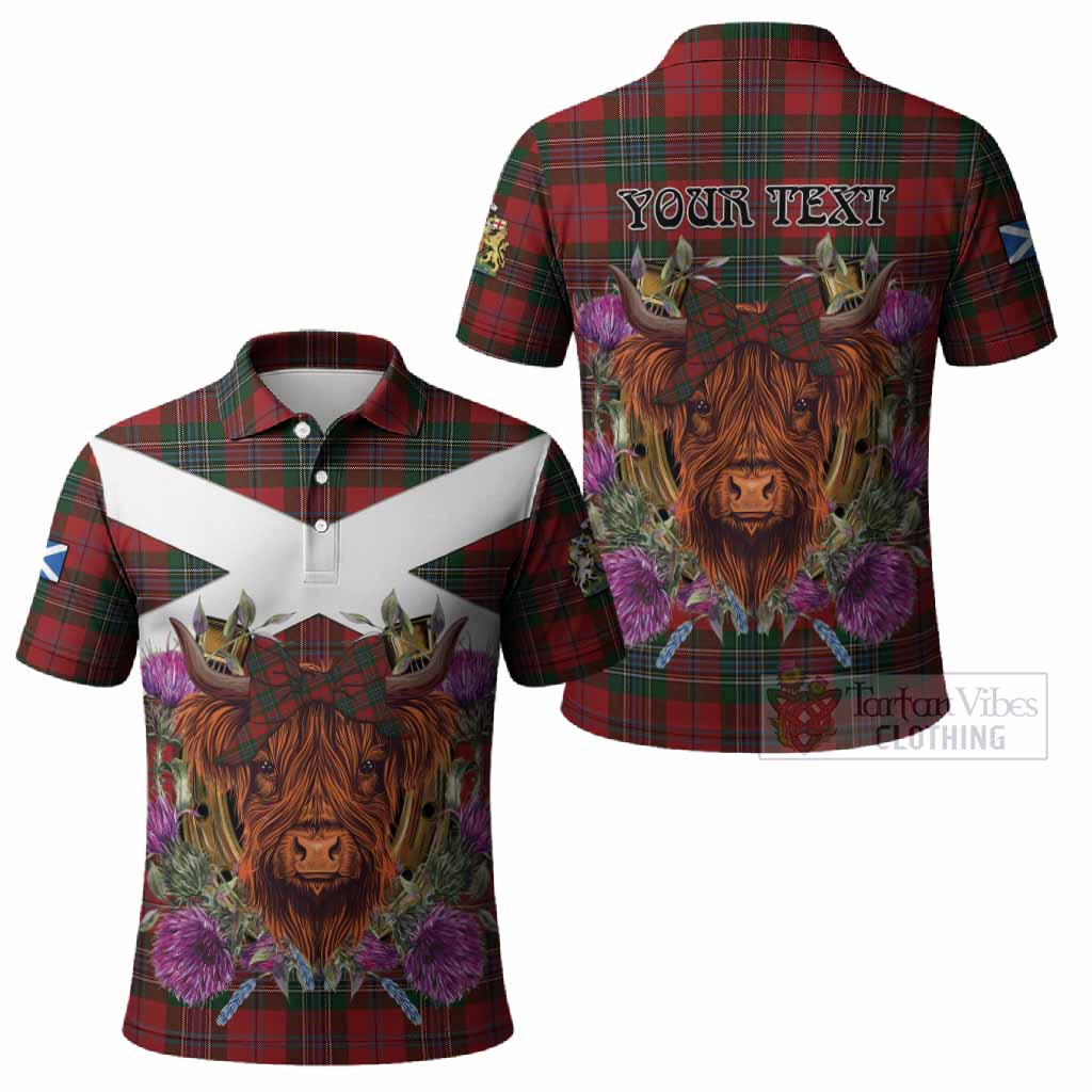 MacLean (McLean) Tartan Polo Shirt Scottish Thistle Heilan Coo