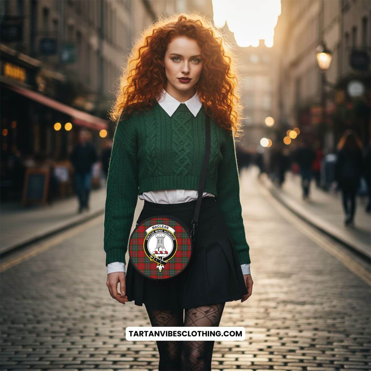 MacLean (McLean) Tartan Family Crest Leather Strap Quartz Watch