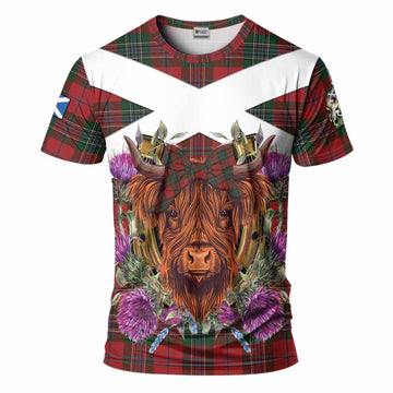 MacLean (McLean) Tartan T-Shirt Scottish Thistle Heilan Coo