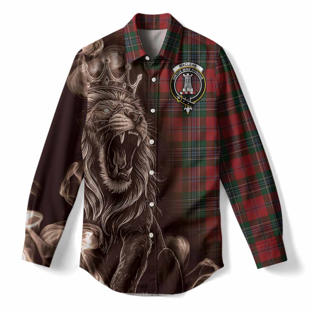 MacLean (McLean) Tartan Women Casual Shirt Roaring Lion Heritage