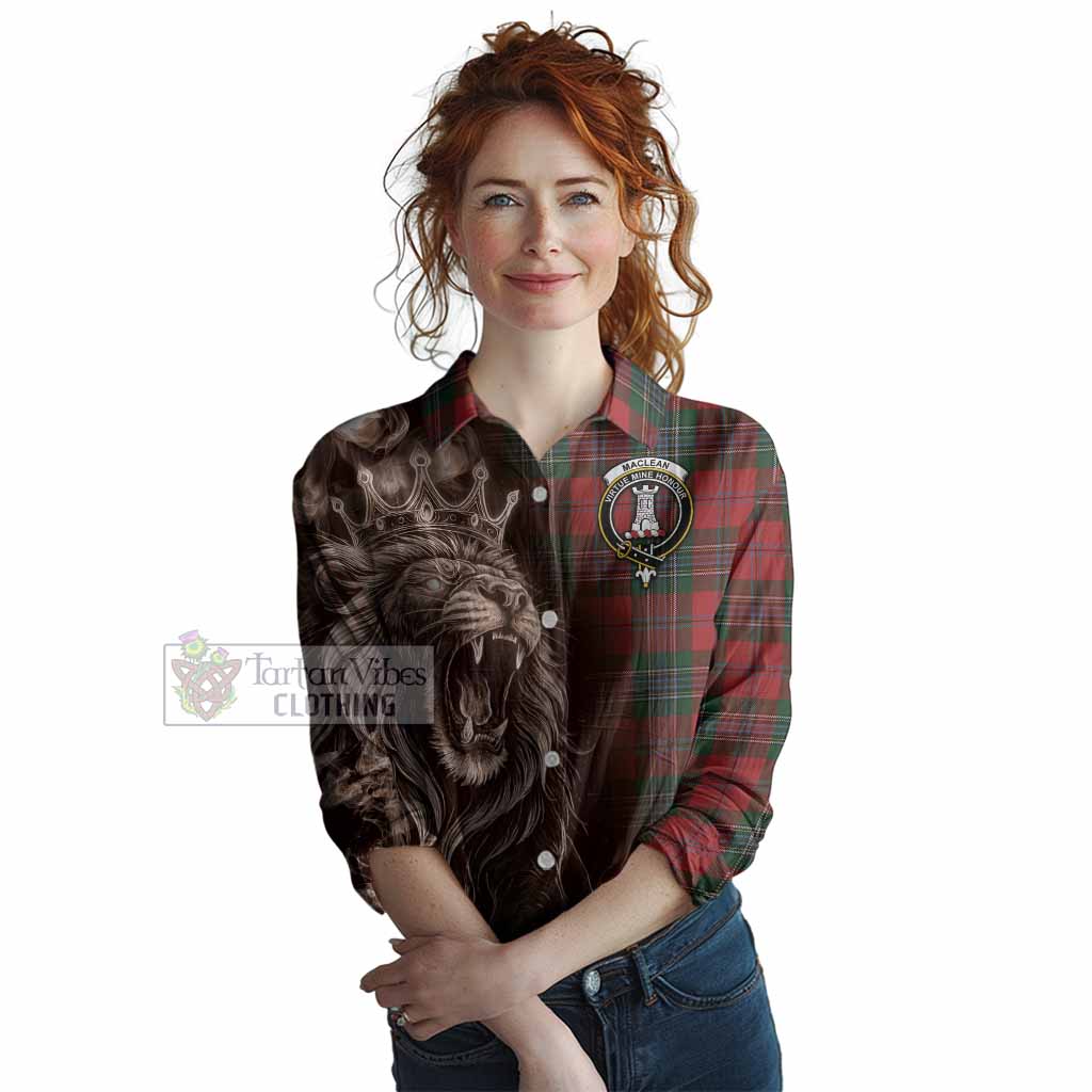 MacLean (McLean) Tartan Women Casual Shirt Roaring Lion Heritage