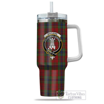 MacLean of Duart Tartan and Family Crest Tumbler with Handle