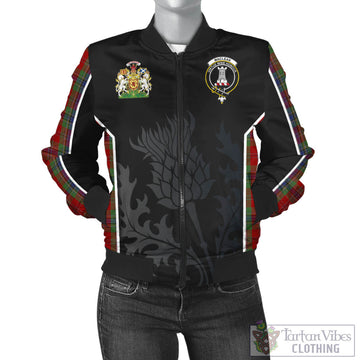MacLean of Duart Tartan Bomber Jacket with Family Crest and Scottish Thistle Vibes Sport Style