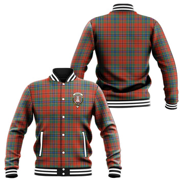MacLean of Duart Ancient Tartan Baseball Jacket with Family Crest