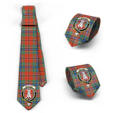 MacLean of Duart Ancient Tartan Classic Necktie with Family Crest