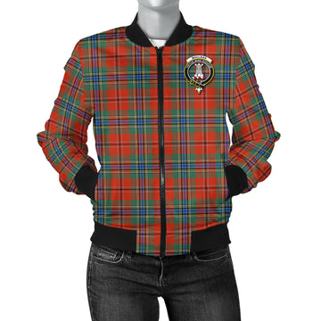 MacLean of Duart Ancient Tartan Bomber Jacket with Family Crest