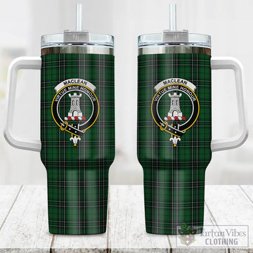 MacLean of Duart Hunting Tartan and Family Crest Tumbler with Handle