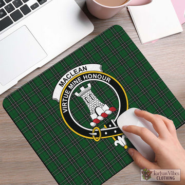 MacLean of Duart Hunting Tartan Mouse Pad with Family Crest