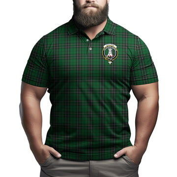 MacLean of Duart Hunting Tartan Men's Polo Shirt with Family Crest