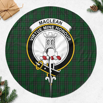 MacLean of Duart Hunting Tartan Christmas Tree Skirt with Family Crest