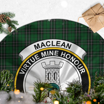 MacLean of Duart Hunting Tartan Christmas Tree Skirt with Family Crest