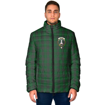 MacLean of Duart Hunting Tartan Padded Jacket with Family Crest