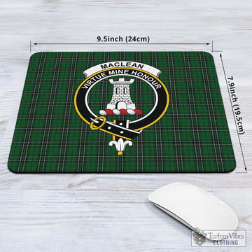 MacLean of Duart Hunting Tartan Mouse Pad with Family Crest