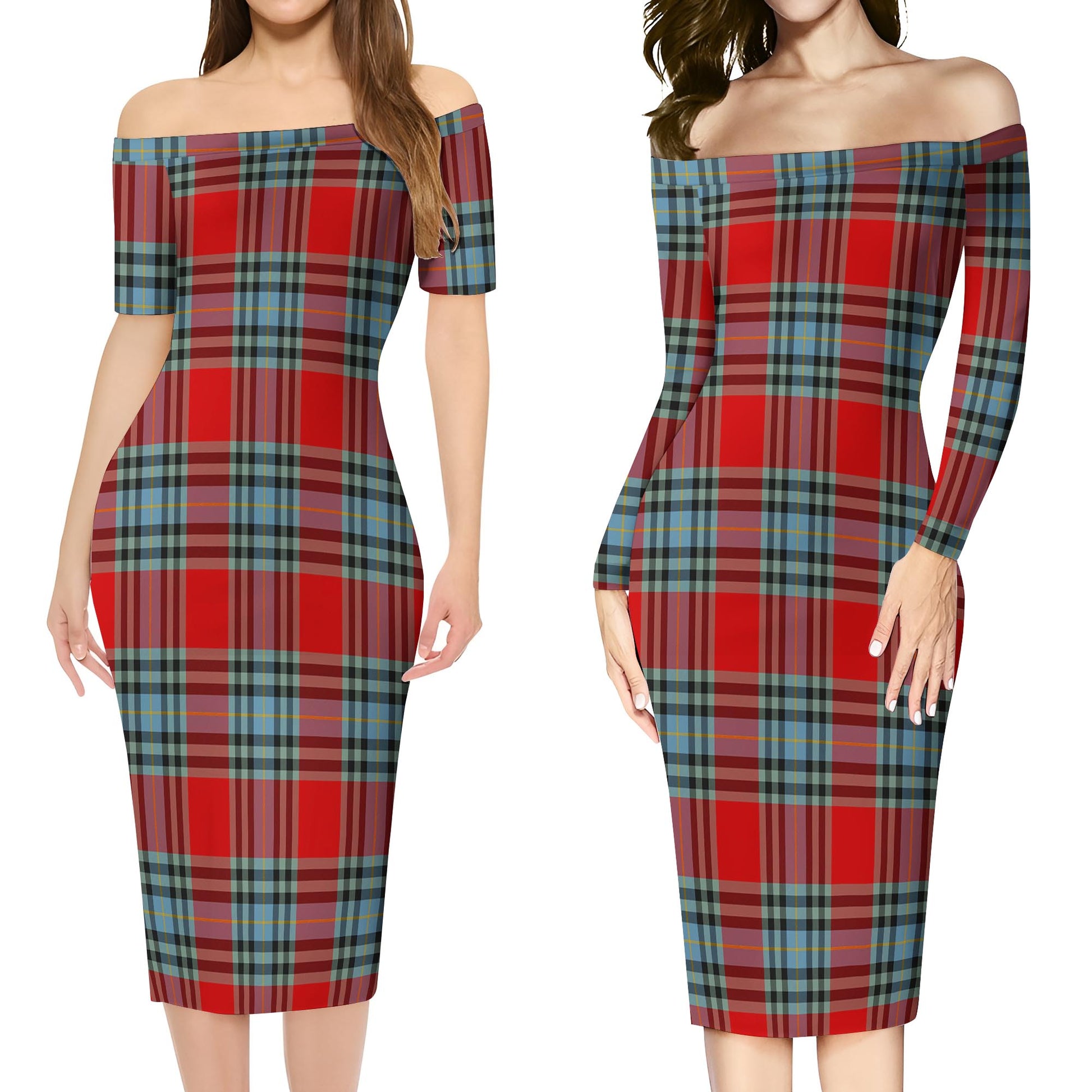 MacLeay (McLeay) Tartan Off Shoulder Lady Dress Women's Dress - Tartan Vibes Clothing