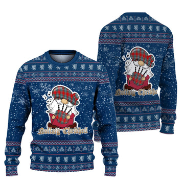 MacLeay Clan Christmas Family Knitted Sweater with Funny Gnome Playing Bagpipes