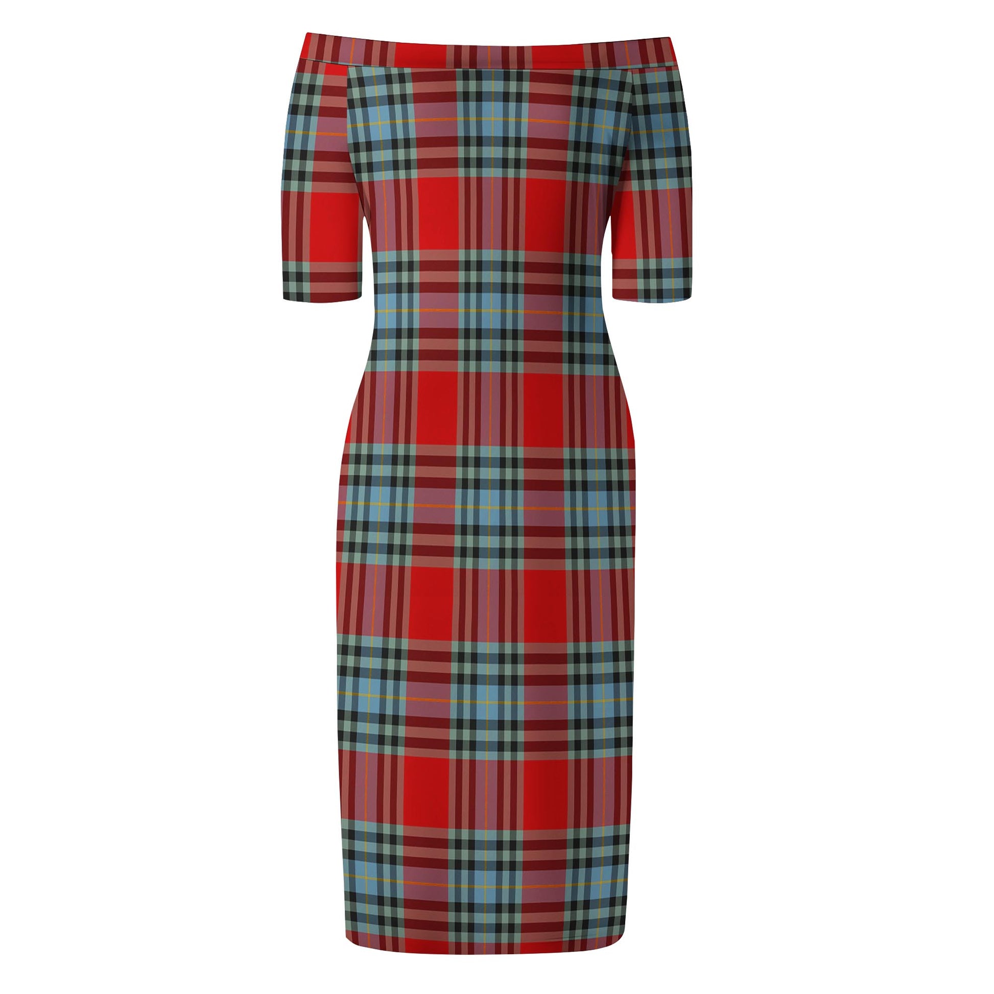 MacLeay (McLeay) Tartan Off Shoulder Lady Dress - Tartan Vibes Clothing