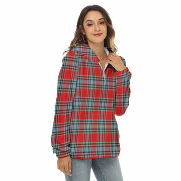 MacLeay (McLeay) Tartan Women's Borg Fleece Hoodie with Half Zip